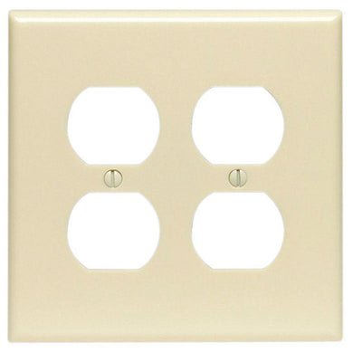 Leviton Ivory 2 gang Thermoset Plastic Duplex Wall Plate