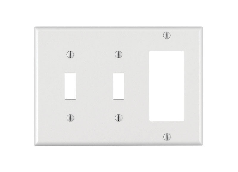 Leviton White 3 gang Thermoset Plastic Decorator/Toggle Wall Plate