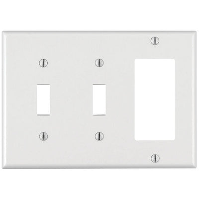 Leviton White 3 gang Thermoset Plastic Decorator/Toggle Wall Plate