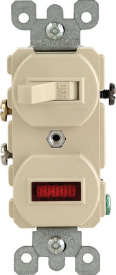 Leviton 15 amps Single Pole Combination Switch w/ Pilot Ivory