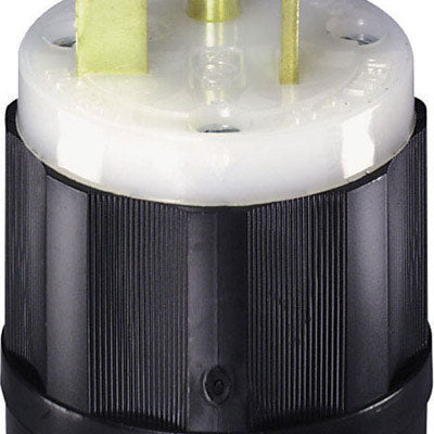 Leviton Industrial Nylon Ground/Straight Blade Plug 5-20P 18-10 AWG 2 Pole 3 Wire