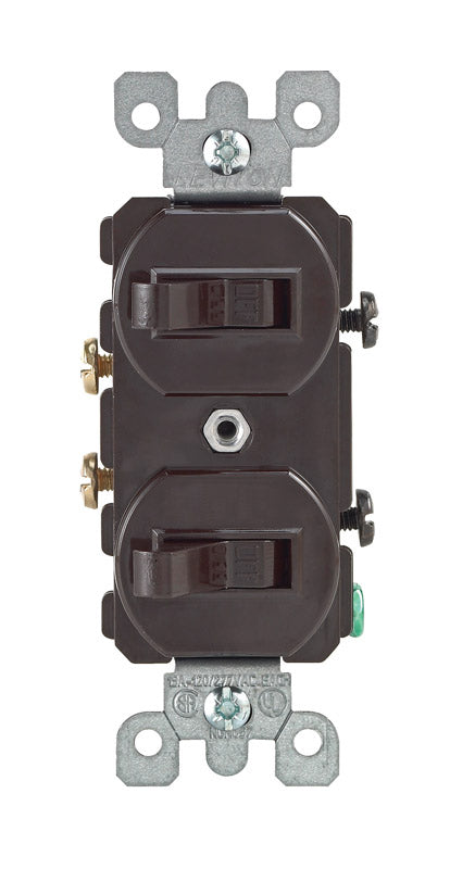 Leviton 15 amps Single Pole Toggle Switch Brown