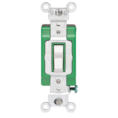 Leviton Industrial 30 amps Double Pole Toggle AC Quiet Switch White