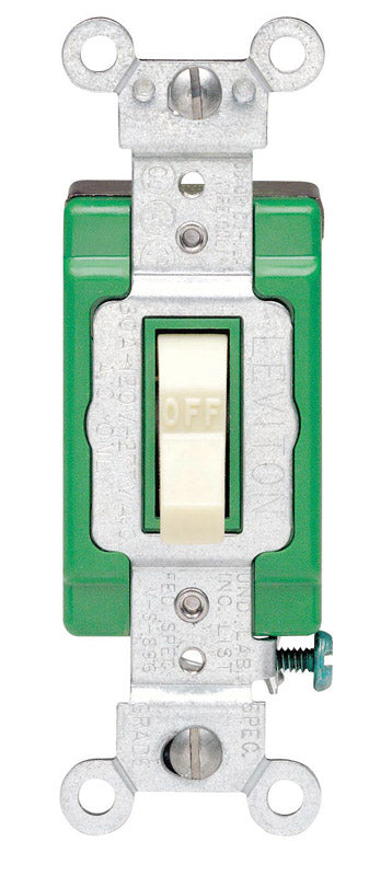 Leviton Industrial 30 amps Double Pole Toggle AC Quiet Switch Ivory