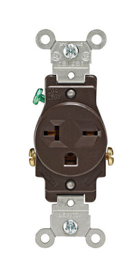 Leviton 20 amps 250 V Single Brown Outlet 6-20R