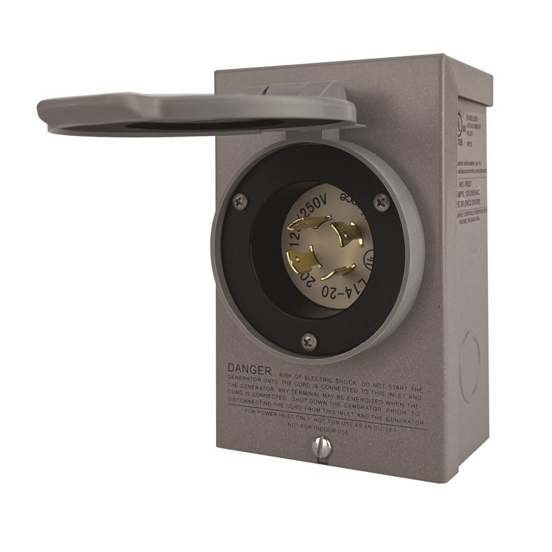 Reliance Controls PB Series 20 amps 120/240 V 1 space 1 circuits Surface Mount Power Inlet Box