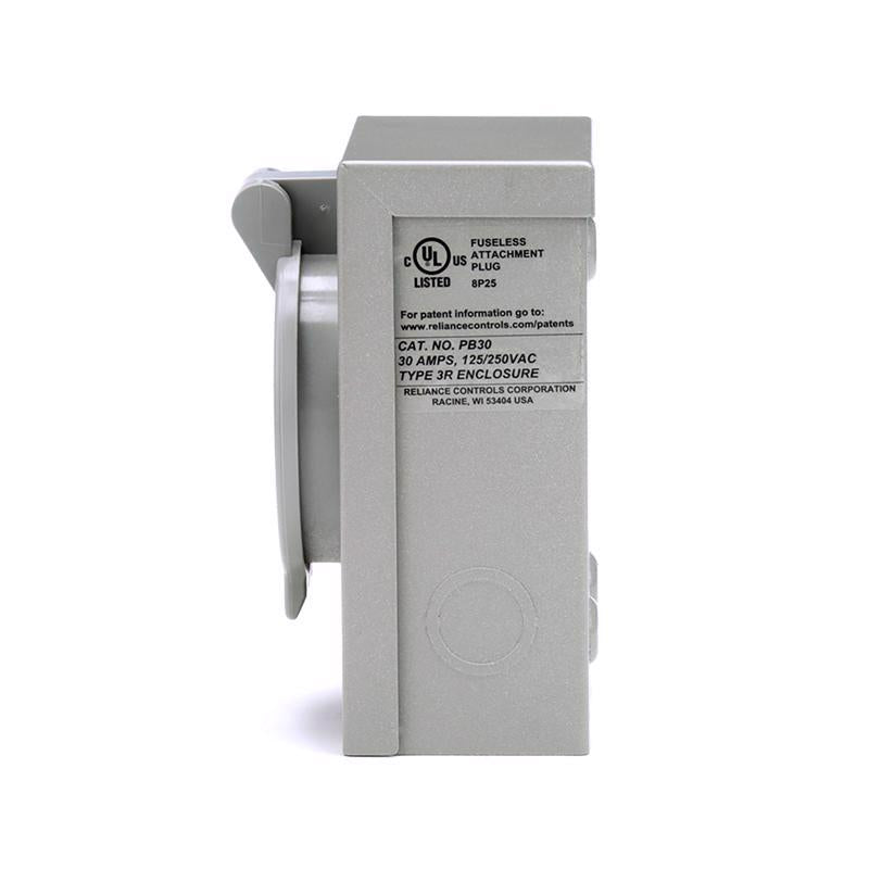 Reliance Controls PB Series 30 amps 120/240 V 1 space 1 circuits Surface Mount Power Inlet Box