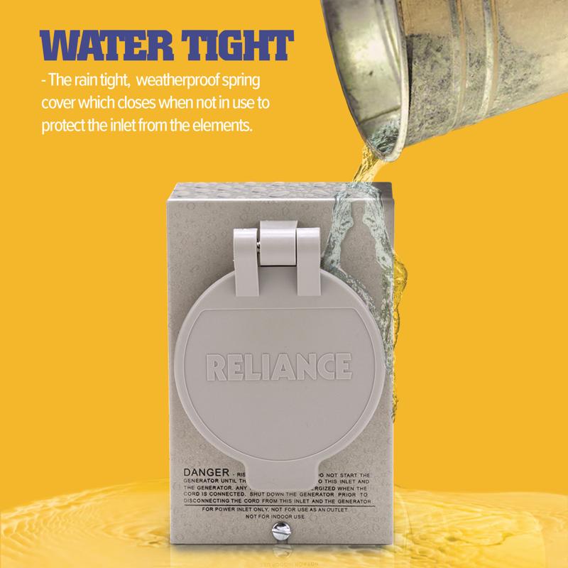 Reliance Controls PB Series 30 amps 120/240 V 1 space 1 circuits Surface Mount Power Inlet Box