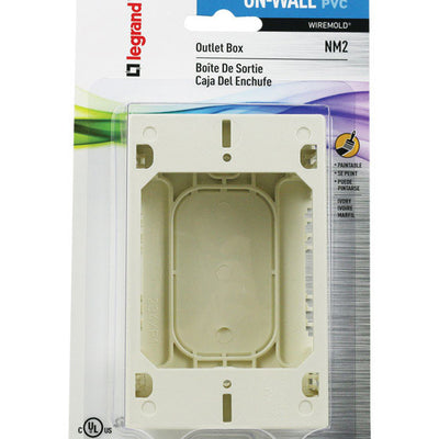 Legrand Rectangle Plastic 1 gang Outlet Box Ivory