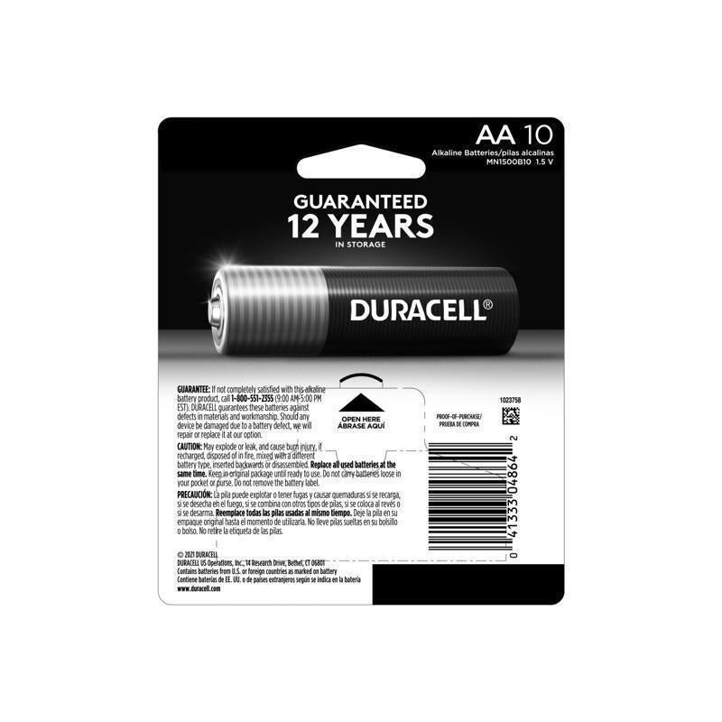 Duracell Coppertop AA Alkaline Batteries 10 pk Carded