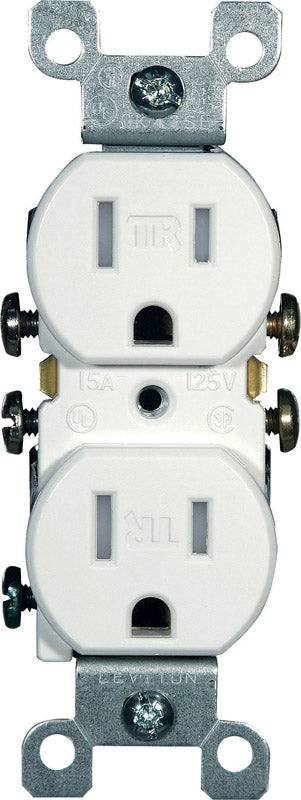 Leviton 15 amps 125 V Duplex White Outlet 5-15R