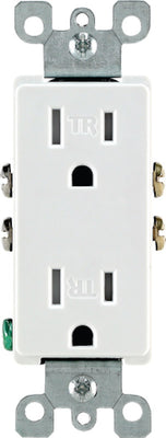 Leviton Decora 15 amps 125 V Duplex White Outlet 5-15R