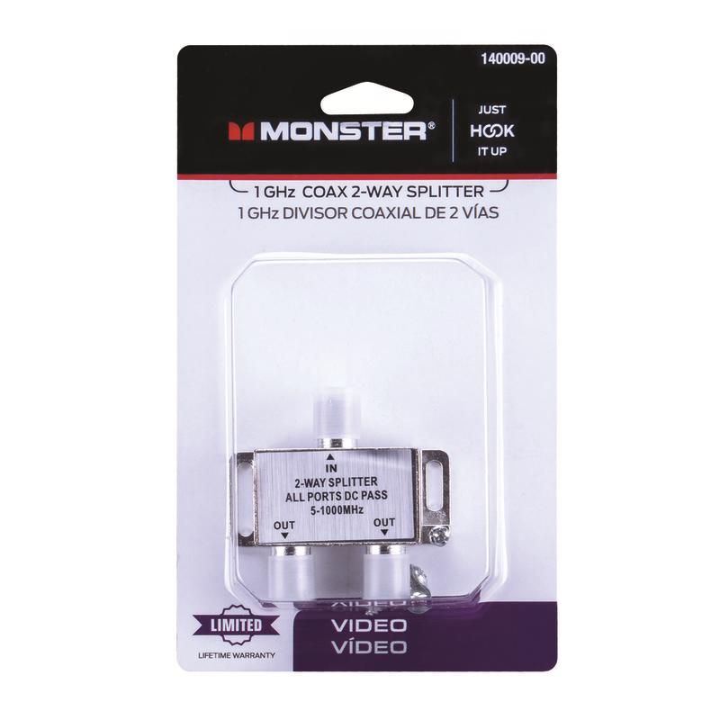 Monster Just Hook It Up 2 Way Splitter 75 ohm 1000 MHz