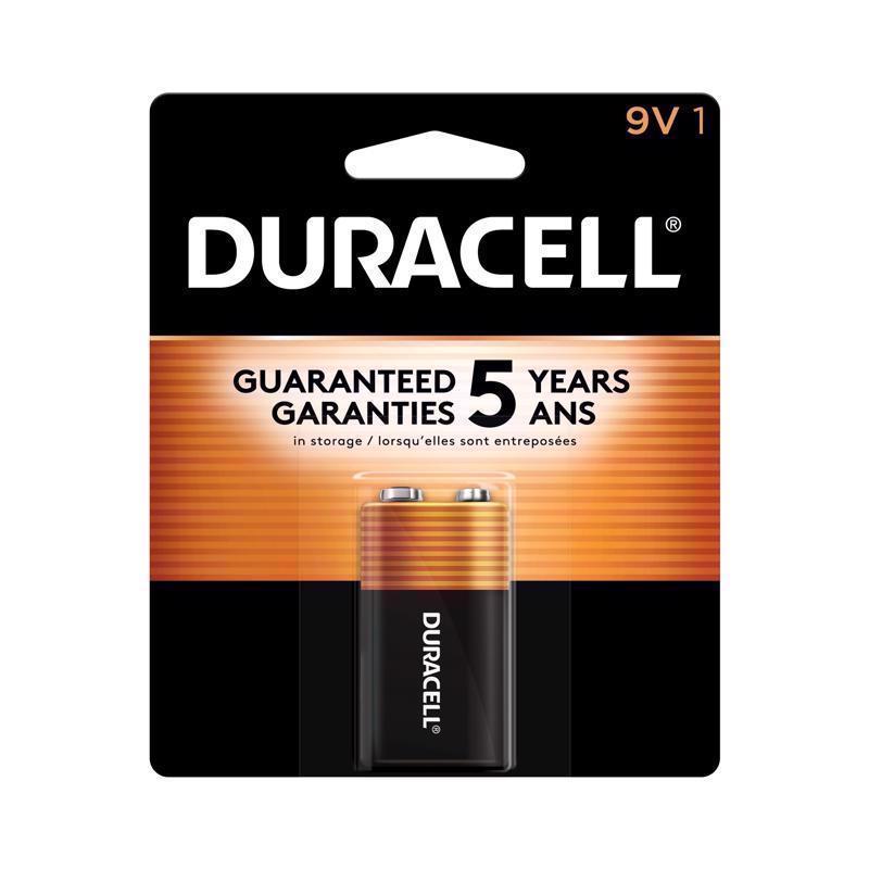 Duracell Coppertop 9-Volt Alkaline Batteries Carded