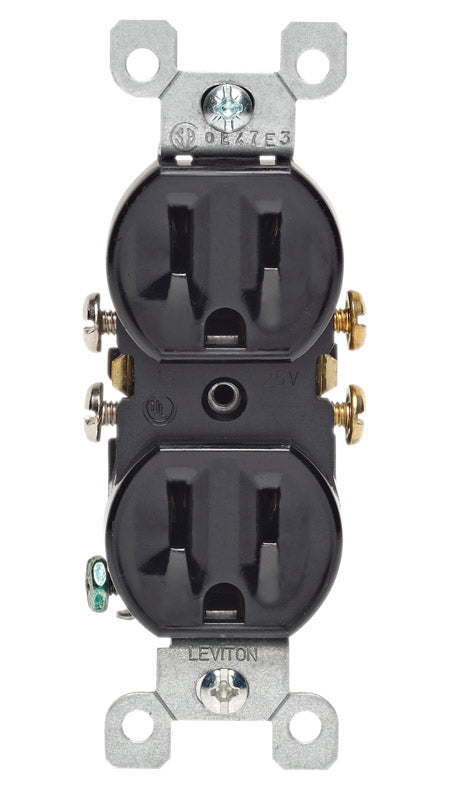 Leviton 15 amps 125 V Duplex Black Outlet 5-15R