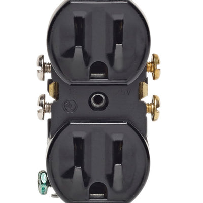 Leviton 15 amps 125 V Duplex Black Outlet 5-15R