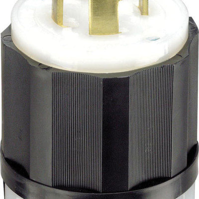 Leviton Industrial Nylon Curved Blade/Ground Locking Plug L14-30P 14-8 AWG 3 Pole 4 Wire
