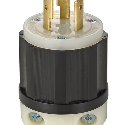 Leviton Industrial Nylon Non-Grounding Plug L10-20P 16-10 AWG 3 Pole 3 Wire