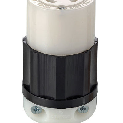 Leviton Industrial Nylon Non-Grounding Locking Connector L10-20R 16-10 AWG 3 Pole 3 Wire