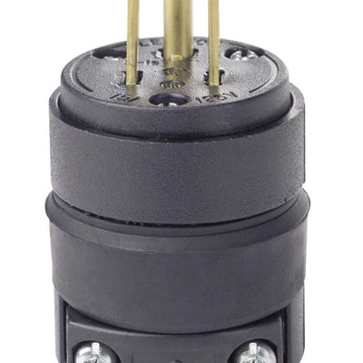 Leviton Residential Rubber Ground/Straight Blade Plug 5-15P 18-12 AWG 2 Pole 3 Wire