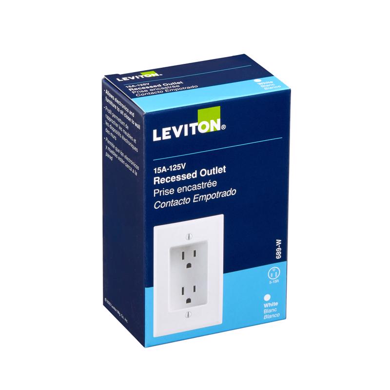 Leviton 15 amps 125 V Duplex White Outlet 5-15R