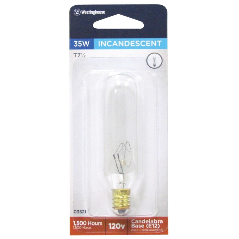 Westinghouse 35 W E12 Tubular Incandescent Bulb E12 (Candelabra) White