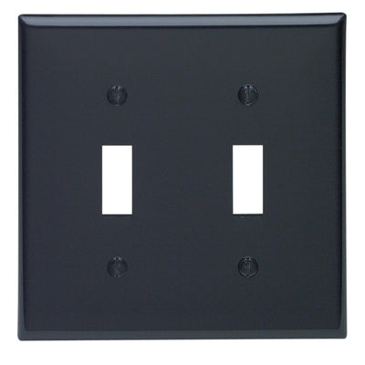 Leviton Black 2 gang Nylon Toggle Wall Plate
