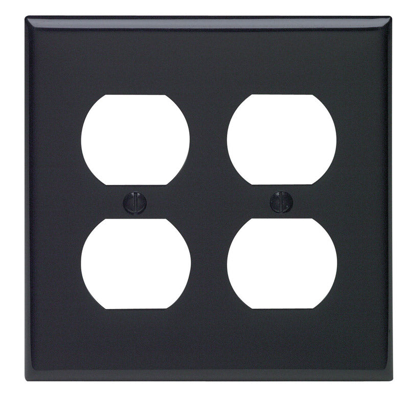Leviton Black 2 gang Nylon Duplex Wall Plate