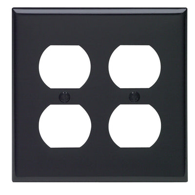 Leviton Black 2 gang Nylon Duplex Wall Plate