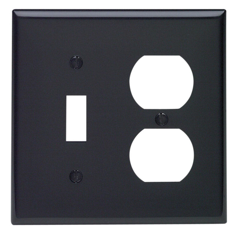 Leviton Black 2 gang Nylon Duplex/Toggle Wall Plate