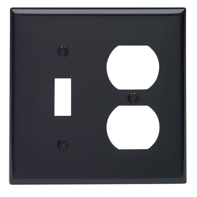 Leviton Black 2 gang Nylon Duplex/Toggle Wall Plate