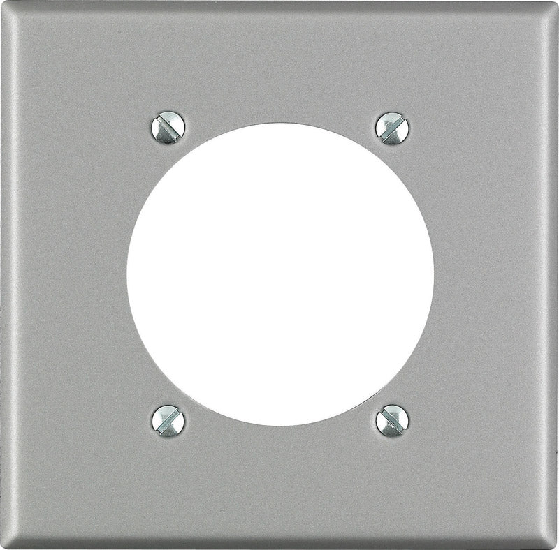 Leviton Silver 2 gang Stainless Steel Single Outlet Wall Plate