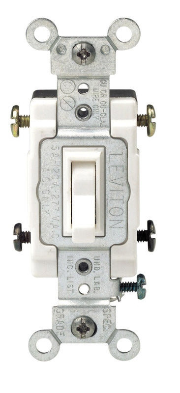 Leviton Commercial 15 amps Toggle AC Quiet Switch White