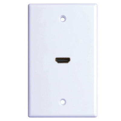Monster Just Hook It Up White 1 gang Plastic HDMI Wall Plate