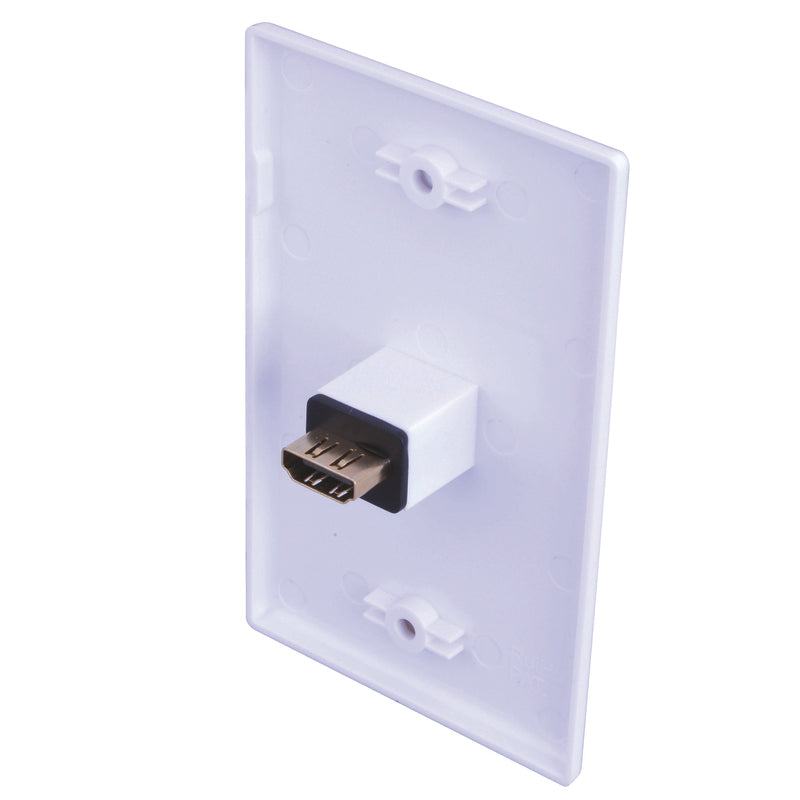 Monster Just Hook It Up White 1 gang Plastic HDMI Wall Plate
