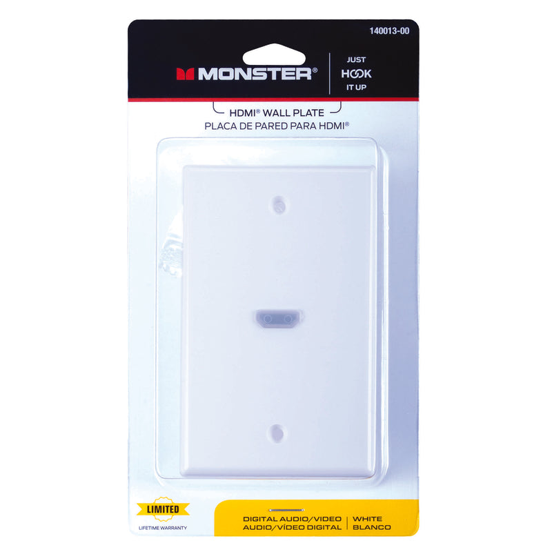 Monster Just Hook It Up White 1 gang Plastic HDMI Wall Plate