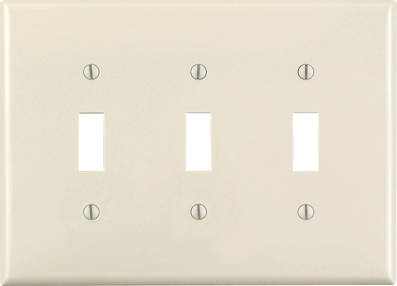 Leviton Almond 3 gang Thermoset Plastic Toggle Wall Plate