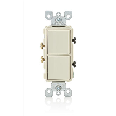 Leviton Decora 15 amps Single Pole Combination AC Quiet Switch Light Almond