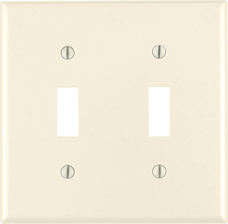 Leviton Almond 2 gang Thermoset Plastic Toggle Wall Plate