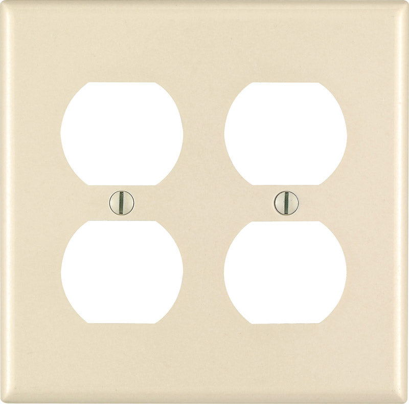 Leviton Almond 2 gang Thermoset Plastic Duplex Wall Plate