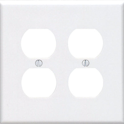 Leviton Midway White 2 gang Nylon Duplex Wall Plate