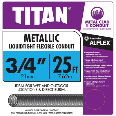 Southwire 3/4 in. D X 25 ft. L PVC Flexible Electrical Conduit For LFMC