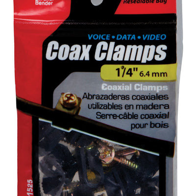 Gardner Bender 1/4 in. D Polyethylene Coax Cable Clamp 20 pk