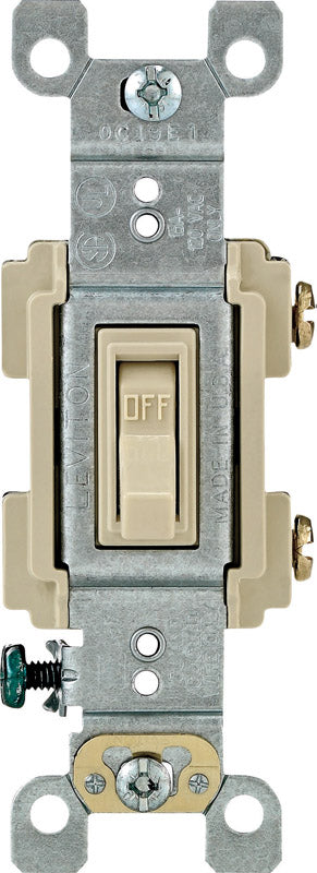 Leviton 15 amps Single Pole Toggle AC Quiet Switch Ivory