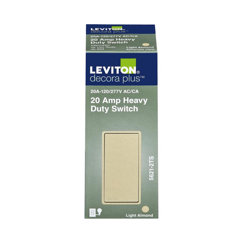 Leviton Decora 20 amps Single Pole Rocker AC Quiet Switch Light Almond