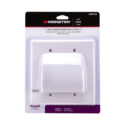 Monster Just Hook It Up White 2 gang Plastic Cable/Telco Wall Plate