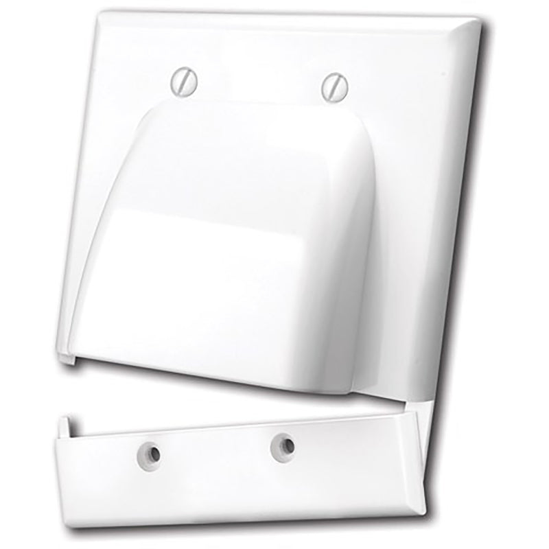 Monster Just Hook It Up White 2 gang Plastic Cable/Telco Wall Plate
