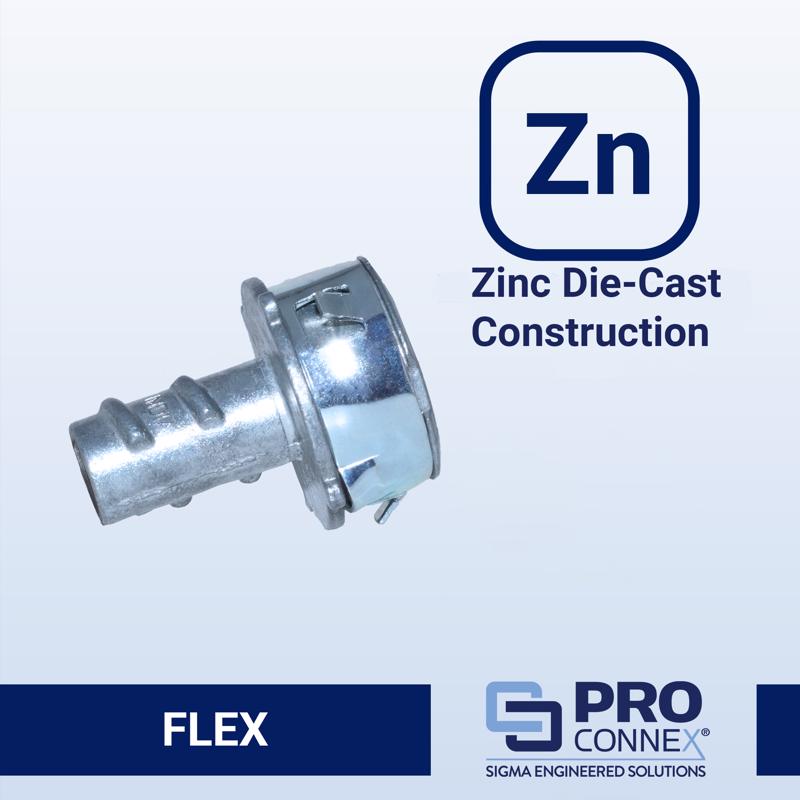 Sigma Electric Snap Lock 3/8 in. D Die-Cast Zinc Screw-In Connector For FMC/RWFMC