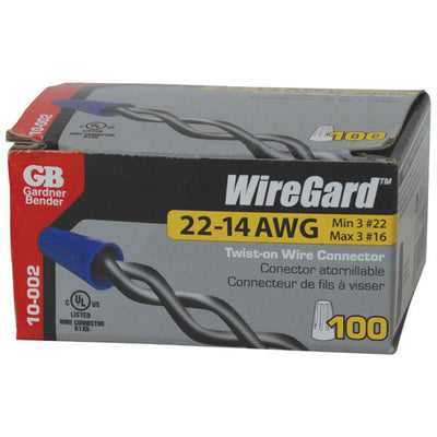 Gardner Bender WireGard 22-14 AWG Copper Wire Wire Connector Blue 100 pk