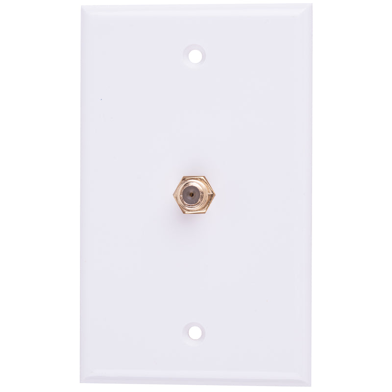 Monster Just Hook It Up White 1 gang Plastic Coaxial Wall Plate